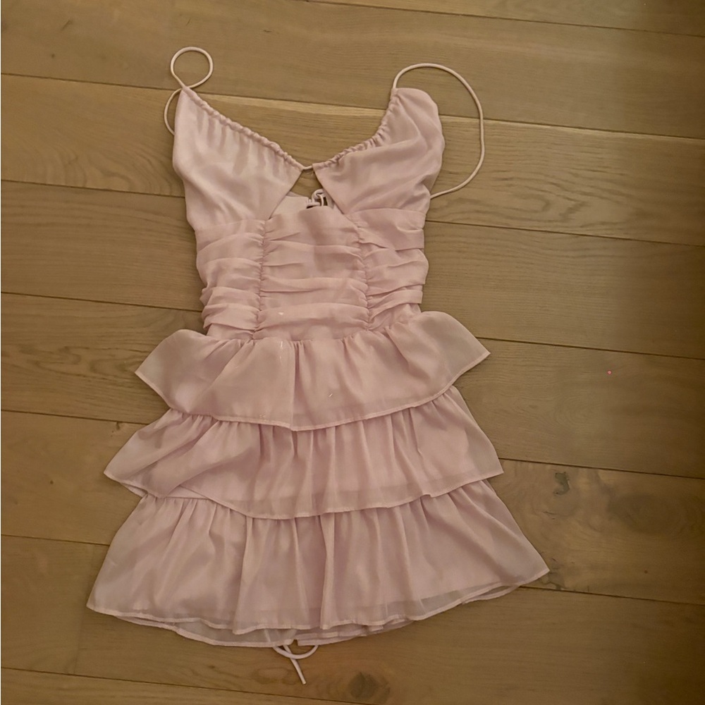 Lucy in the Sky Purple Ruffle Dress (Size Small)